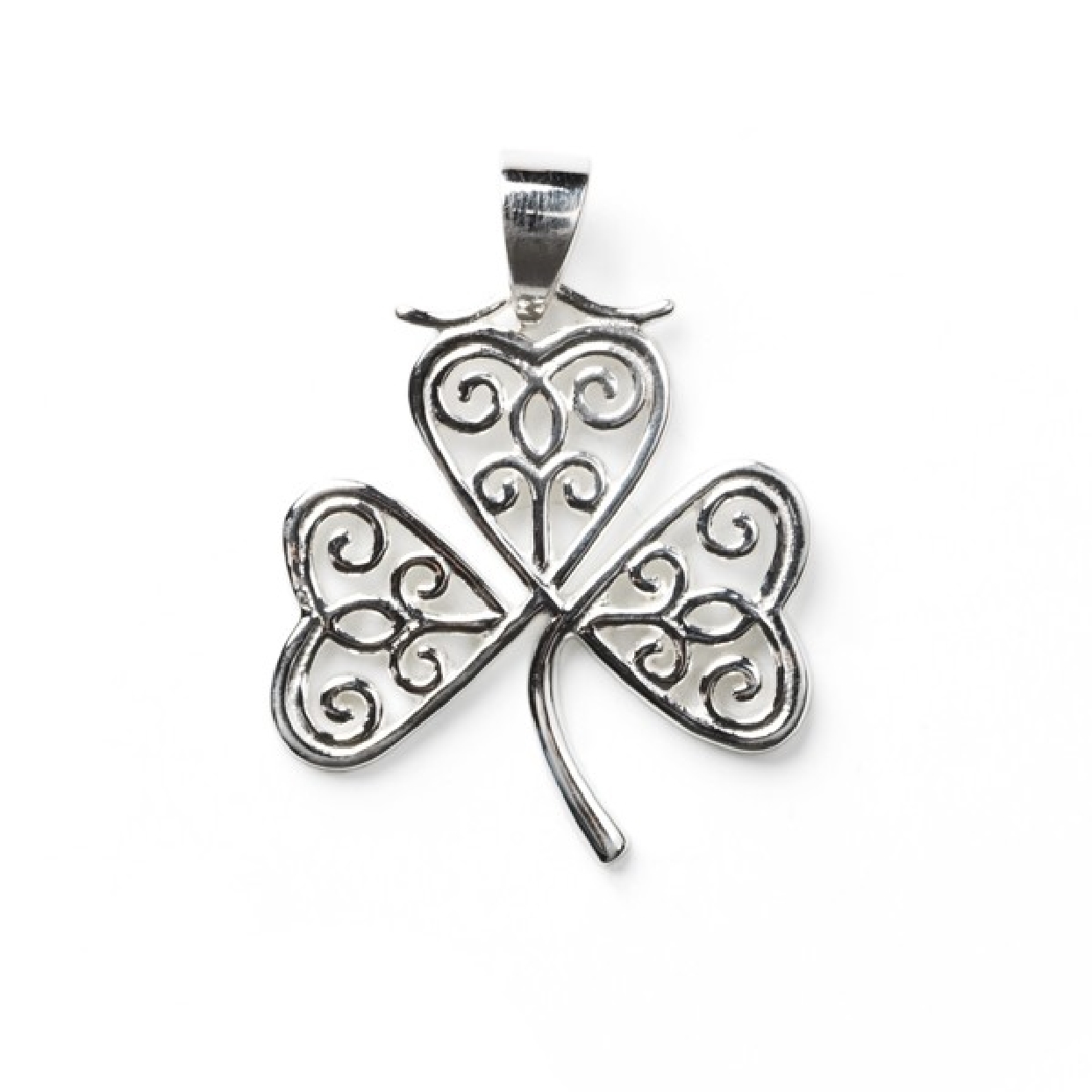 Southern Gates Sterling Silver Holiday Clover Scroll Pendant

P965