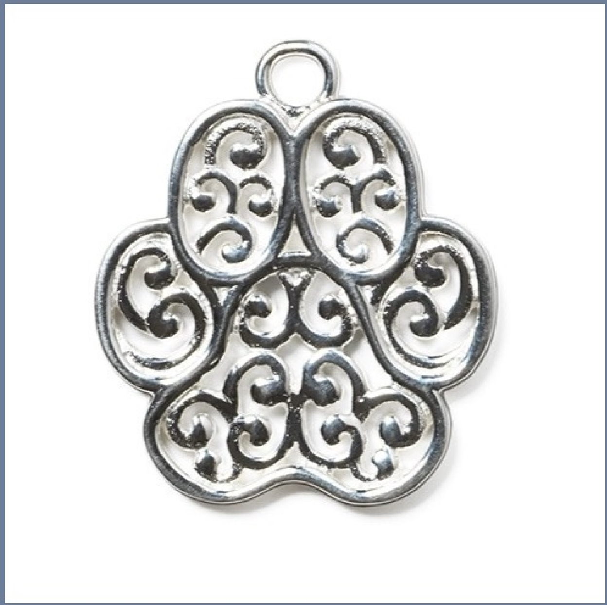 Southern Gates Small Animal Tag Paw Print Charm
Sterling Silver over Brass
CM126