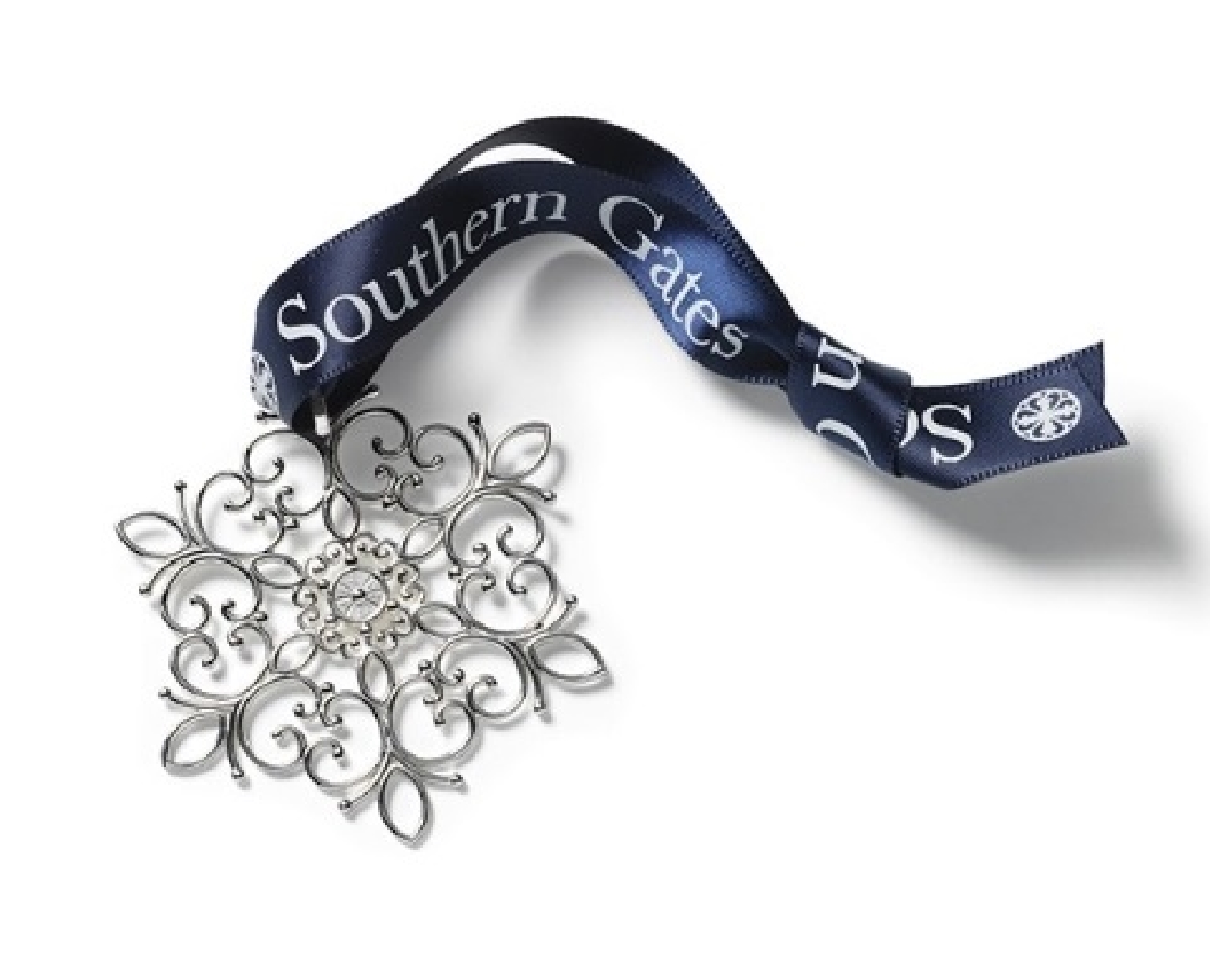 Southern Gates Silver Plated Snowflake Ornament on Ribbon