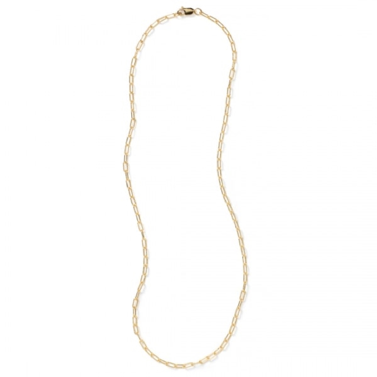 Southern Gates Gold Filled Textured Paperclip Necklace 18 Inches
