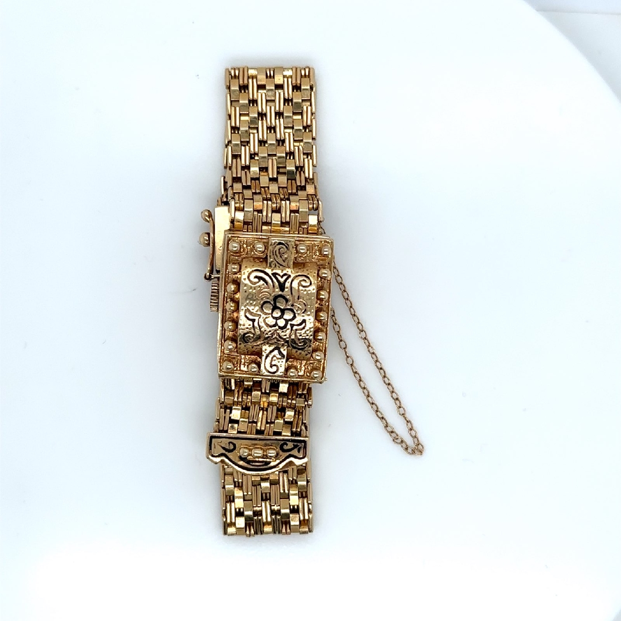 14K Yellow Gold Victorian Watch Bracelet 