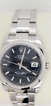 Men s Rolex Oyster Perpetual Date 34 Black Dial Stainless Steel Bracelet Automatic Men s Watch Serial Number 8DD33516 Circa 2019 Comes with Inner Box; Outer Box and All Original Paperwork.