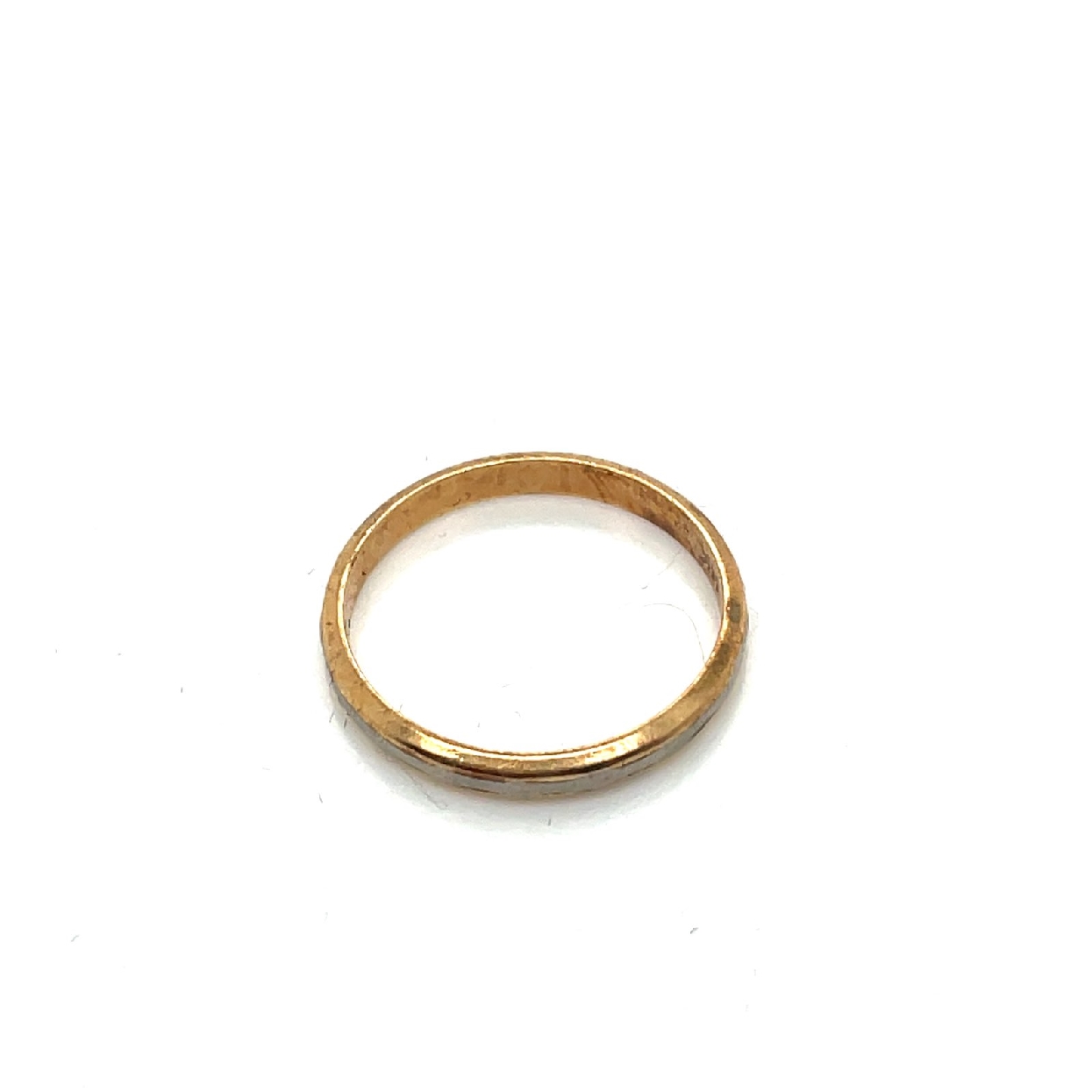 14K Two Toned Wedding Band size 6 2mm shank