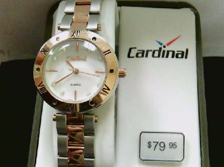 06: Ladies Cardinal watch two tone white/rose mother of pearls dial model #3263