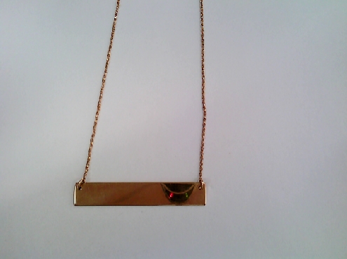 1449: one 10k rose gold rolo style chain with a rose gold bar necklace trim plain 