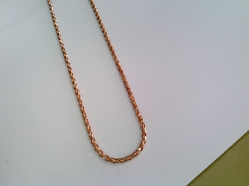 1461: One 10k rose colored gold De Francio link style chain of 24 inches