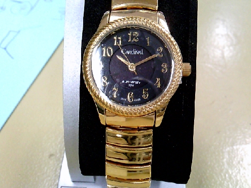 1631: One ladies Sune-ergy Cardinal Solar watch gold tone with a full flex strap 