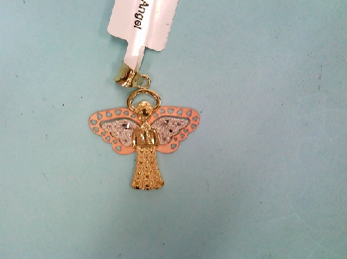 1837: One 14k yellow/ rose and whtie gold Angel charm 