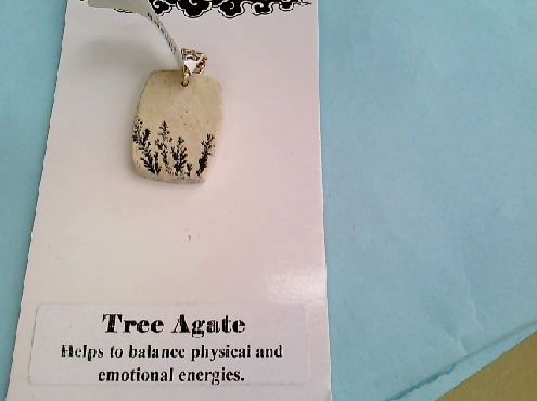 2019: Round rectangle tree agate pendant