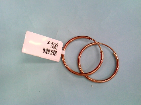 2295: 2mm x 25mm rose gold keeper hoop earrings