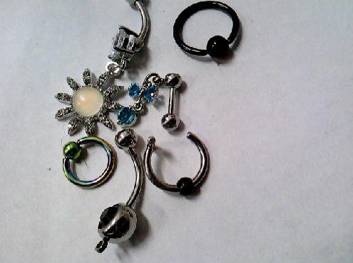 2465: Assorted styles of belly rings and dangles  with crystals