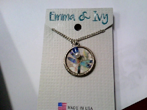 2515: One Emma & ivy 18   necklace and laser engrave color Dragonfly pendant