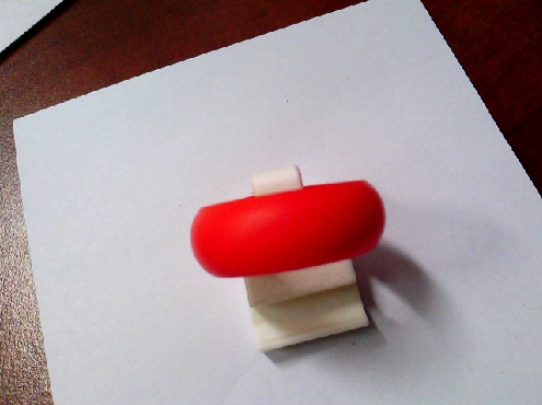 2557: One domed band of Red Silicon 8mm wide