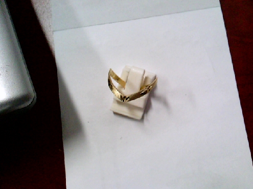 2686: 10k yellow gold diamond cut satin finish slave ring