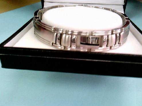 2993: one alpine brand gents stainless steel magnetic 12mm wide bracelet