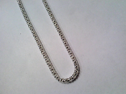 3074: One sterling silver 925 22 inch Popcron style chain 3.00mm round