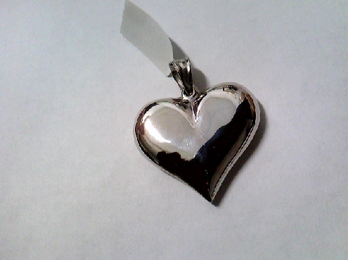 3095: One sterling silver Puff heart pendant