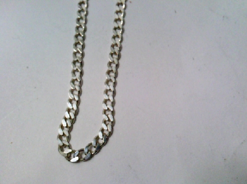 3106: One sterling silver 925 20 inch Cuban style curb link chain