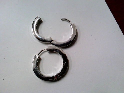 3172: One pair of sterling silver 925 Flat 3.00mm x 22.0mm otside diameter hinged Huggie Hoop earrings