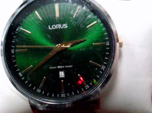 3200: one LORUS green-face brown-leather strap gentleman s watch