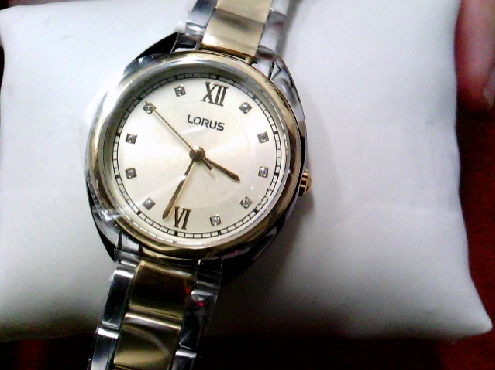 3301: One ladies LORUS two tone stainless steel buckle watch