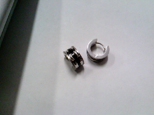 3426: One pair gent s stainless steel huggy style earrings