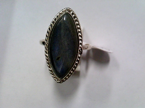 3429: One Ladies 925 sterling silver marquise style labradorite ring