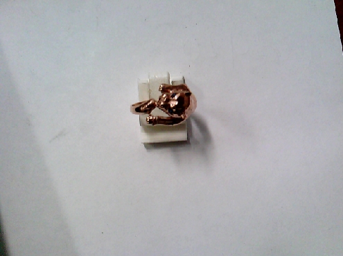 3450: One custom made 10k rose gold panther ring set with genuine sapphires