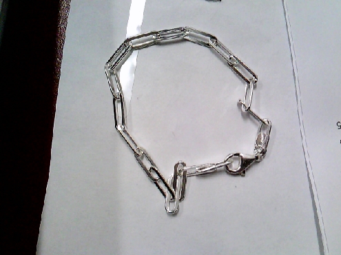 3508: One gent s sterling silver 8   paperclip style bracelet