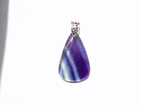 3515: One 925 sterling silver teardrop shape flourite pendant