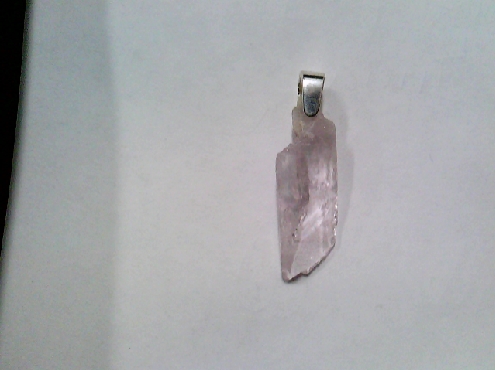 3517: One 925 sterling silver Kunzute rough crystal pendant