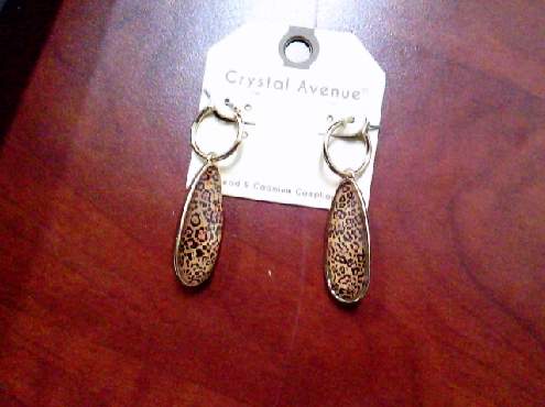 3719: One pair costume fashion jewellery animal print earrings