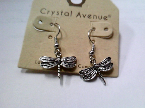 3778: one pair of Cyrstal Avenue Fishwire Dragonfly earrings