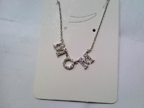 3819: One 925 sterling silver mom necklace set with white stones