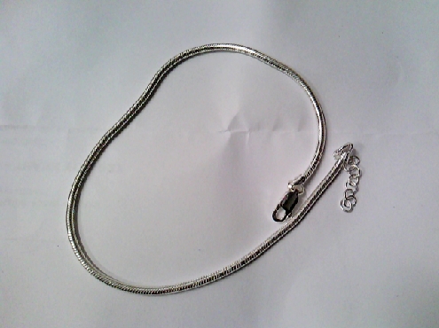 3845: One 925 italian sterling silver snake chain style anklet 10   F.N.A. trademark lobster clasp 6.6g