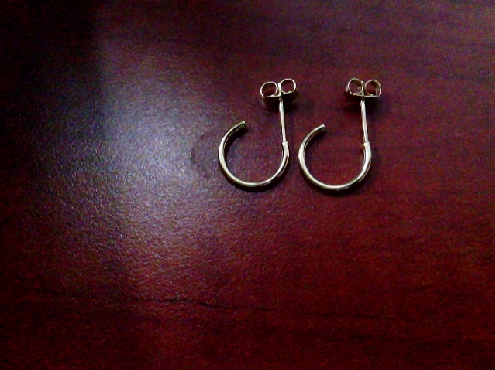 3959: One pair ladies 10k yellow gold small hoop on stud back earrings