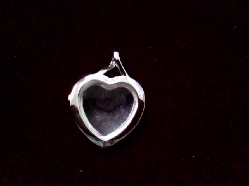 4139: One Sterling silver Heart with clear crystal see through charm