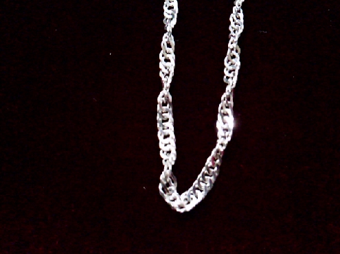 4143: One sterling silver 925 20 inch Singapore style chain 