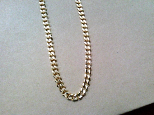 4154: One 10k yellow gold 7 inch Cuban Style chain bracelt 