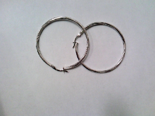 4158: one pair sterling silver 925 hoop earrings with texture