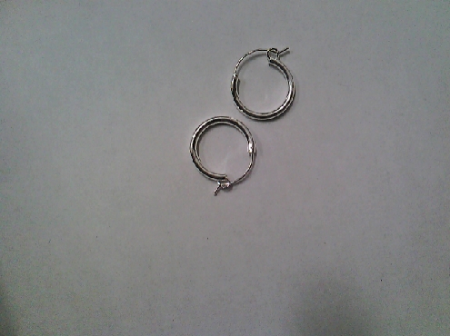 4166: one pair sterling silver hoop earrings