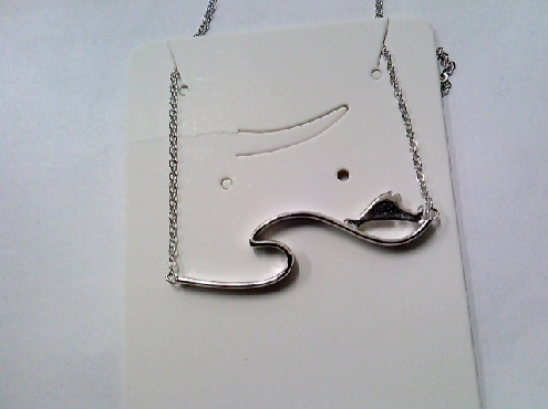 4174: One ladies 925 sterling silver necklace with ocean wave design