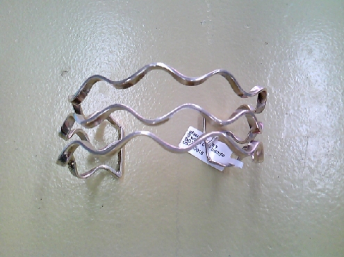 433: One sterling silve ladies three strand wave motif cuff bangle