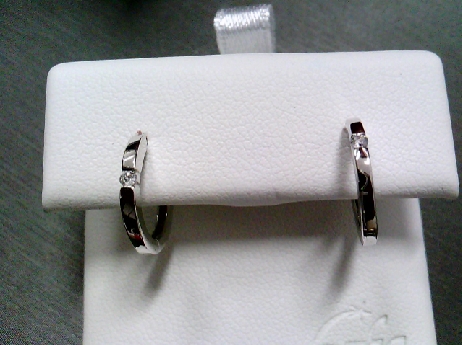 834: Forever Jewellery 10k white gold huggie style hoop earrings set with  RBC diamonds of 0.04 TW