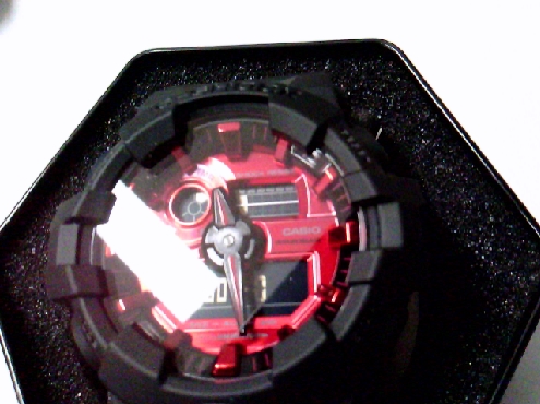 CASIO18: Casio G Shock brand gents watch red dial face