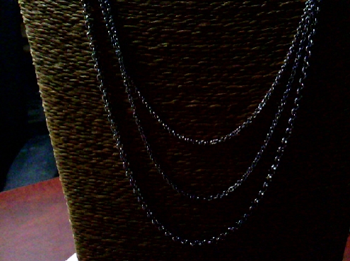 CHAINS02: One stainless steel 20 inch Rolo style chain  three strand layered neclace