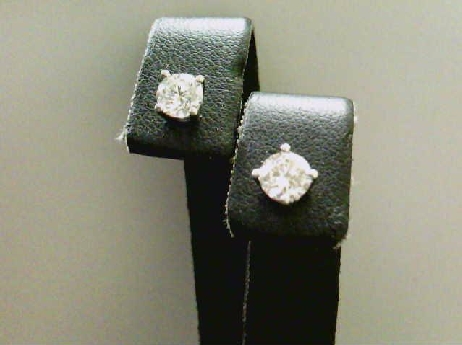 DJES621: One pair of 14k white gold double gallery butterfly Diamond stud earrings 
0.82crtw