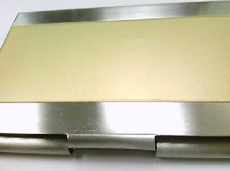 MISC28: One stainless steel yellow gold plated sandblasted textured Business card holder