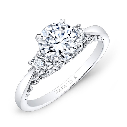 18K white gold engagement ring
by Natalie K
set with:
Center: 1.00ct CZ
sides: 2 diamonds totalling 0.21carats SI1; H-I
accenter with side diamonds totalling 0.20carats SI1; H-I