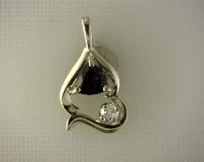 14kY 6mm Created Alexandrite & 0.12ctw H-I SI2 Diamond Pendant with Chain [2.7dwt]